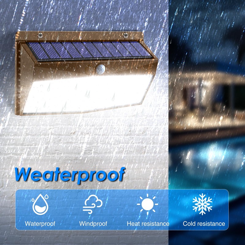 2 Pack 368 LED Solar Lights Outdoor Motion Sensor, Solar