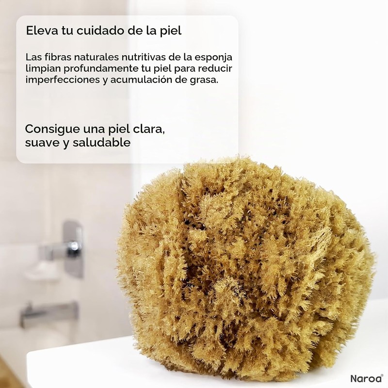 Esponja de mar natural Naroa XL – Exfoliante corporal ecológico