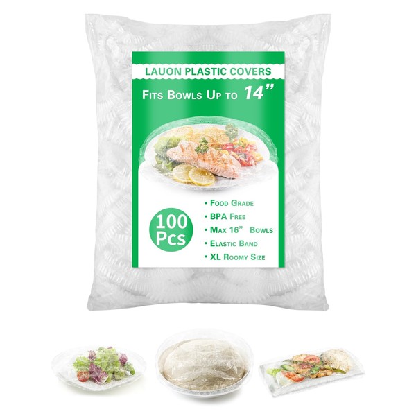 100 Bowl Covers Bread Proofing - Large Plastic Wrap for