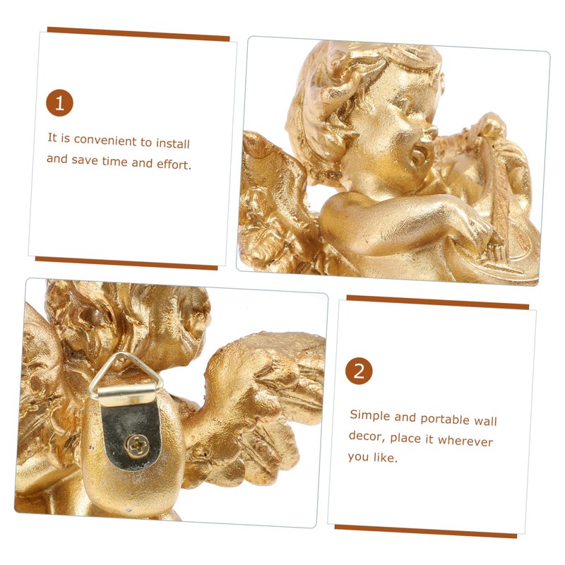 Alipis Classic Design Resin Angel Statue Vivid Adornments for Home