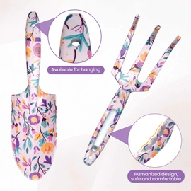 Gardening Gifts for Women Mum - Velway 5-Piece Gardening Tools with Gift Box&Gloves Floral Print Metal Garden Tools Set Ideal Gardening Gifts for Ladies Gardeners Mothers Day Christmas Birthday