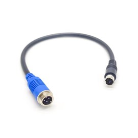 Mini DIN Male Electrical Plug 6 Pin to GX12 4 Pin Straight Male Injection Cable 22AWG PVC 300mm