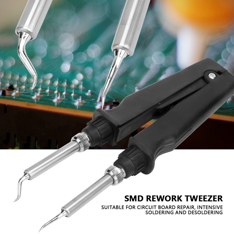 SMD Rework Station 220V 60W Desoldering Soldering Tweezer Style Iron