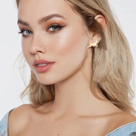 LPYO 4 Pairs Snowflake Earrings Set for Women Men Minimalist Stainless Steel Winter Snow Flower Stud Earrings Tiny Asymmetric Snowflake Reindeer Post Earrings for Lady Christmas Party Jewelry, Small,