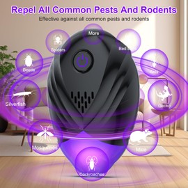 2025 Upgraded Ultrasonic Repeller 2 Packs, Indoor Ultrasonic Repellent for Roach, Rodent, Mouse, Bugs, Ant, Mosquito, Mice, Spider, Electronic Plug in Pest Control