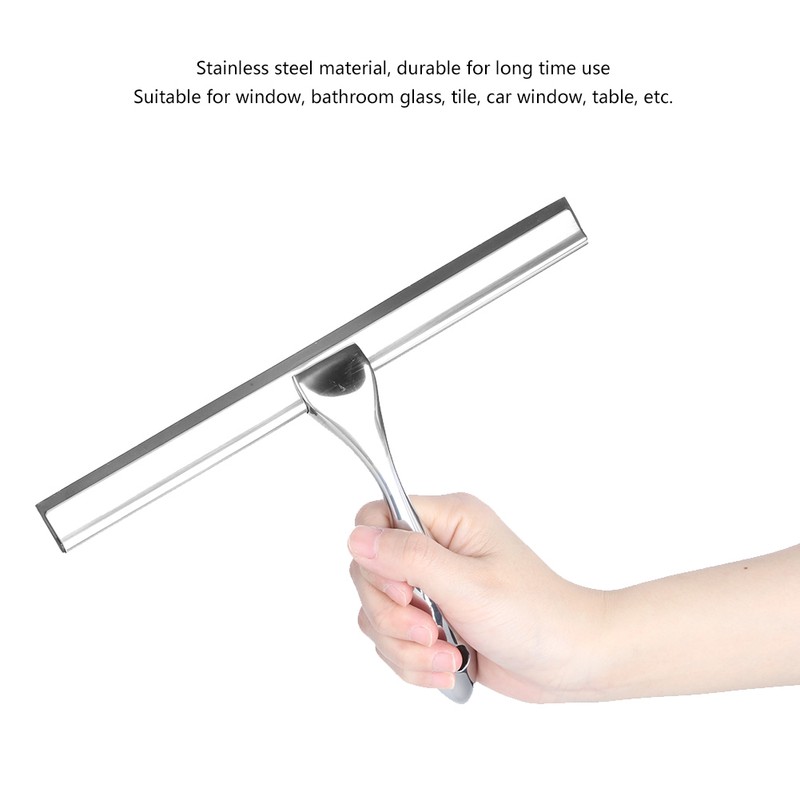 Stainless Steel Glass Cleaner Window Wiper Bathroom Glass Tile Scraper