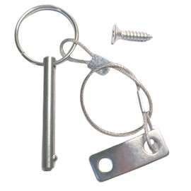 Generic 4P Marine Hardware, Full 316 Stainless Steel Bimini top Ball pin, Latch Safety pin Single Plant Latch Ring Latch with Lanyard and Screws (Φ1/4"" x 2"")