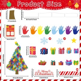 gisgfim Christmas Bulletin Board Decoration Set Merry Christmas Tree Paper Cutouts Christmas Classroom Count Down Bulletin Board Decor for Xmas Winter Holiday School Door Party Home Wall(Count Down)