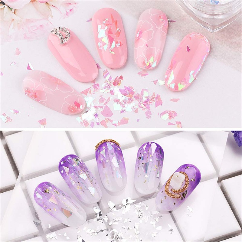 Kingsie 12 Colors Set Gold Aurora Glitter Hologram Gel Nail