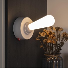 Wenchest Portable Installation Intelligence Joystick Control Night Light,Cute Retro Lever Lamp Creative Switch Lamp Unique Bedroom Bedside Office USB Charging Atmosphere Led Desk Lamp (Gray)