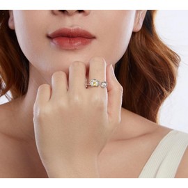 PAHALA 925 Sterling Silver Phalaenopsis Flower Open Adjustable Wedding Party Engagement Ring