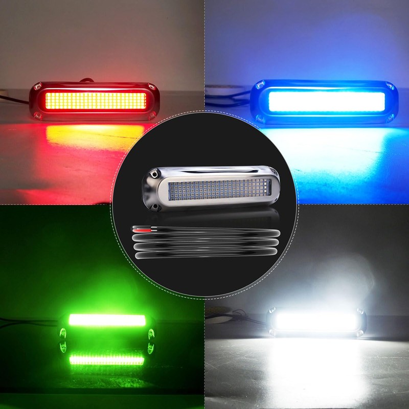 BHBP 120led Underwater Marine Boat Led Lights,Waterproof,2pcs blue