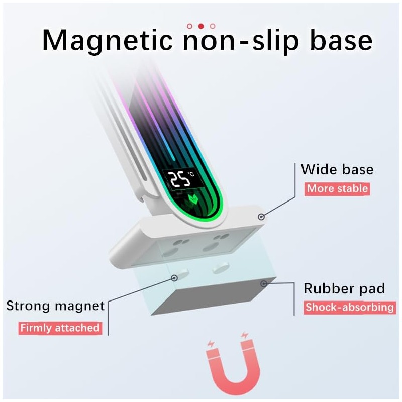 Baotkere Height Adjustable RGB GPU Stand with Temperature Display, 5V