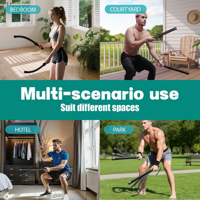 Ropeless Battle Ropes, Weighted Portable Workout Ropes For Home Gym