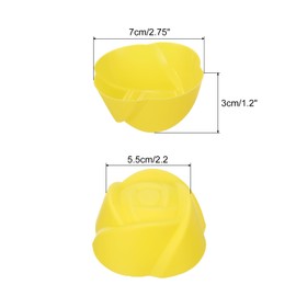 uxcell 18pcs Silicone Cupcake Liners, 2.75 Inch Reusable Baking Cups Nonstick Muffins Mold for Birthday Wedding Party, Yellow Flower