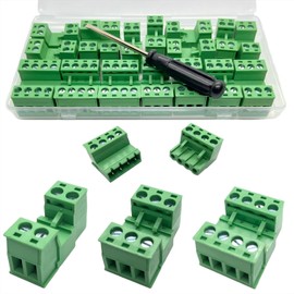 17-Piece 5.08mm Pluggable Screw Terminal Block Kit (2/3/4 Pins) with Screwdriver, Compatible with 12-28AWG, 300V 10A
