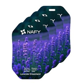 NAFY Air Fresheners Car Air Freshener 4-Pack. Hanging Card Provides Long Lasting Scent for Auto or Home - Individually Wrapped (Lavender)