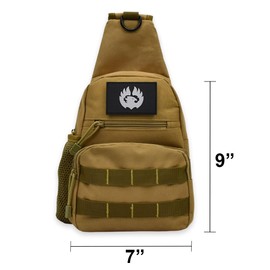 TORCH Crossbody Chest Bag Outdoor Sport Tactical MOLLE Backpack Shoulder Sling Travel Pack for Every Day Carry V2 (Desert)