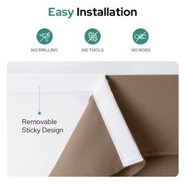 HOMEIDEAS Side Door Window Curtains, Front Door Curtains for Small Window, Privacy Door Shades for Sidelight Curtains, Thermal Insulated Door Side Window Covering, Coffee, 1 Panel, 12''x68''