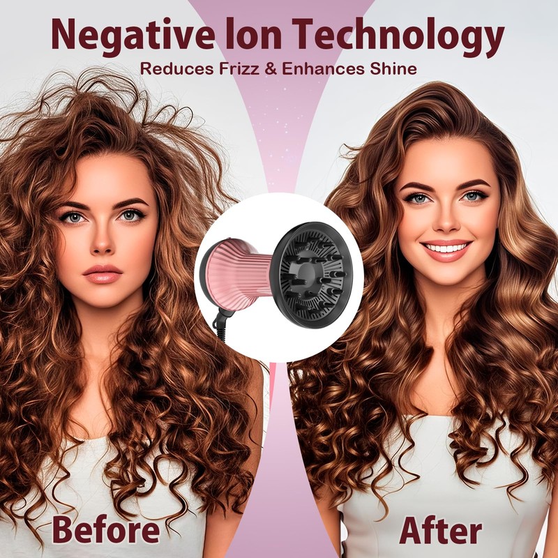 WUFAYHD Diffuser Hair Dryer for Curly Hair: Professional 2 in