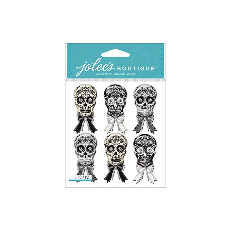 Jolees Mini Repeats Stickers, Black and White Skulls