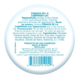 Pomada De La Campana Pomada Tepezcohuite Tarro 75 G.