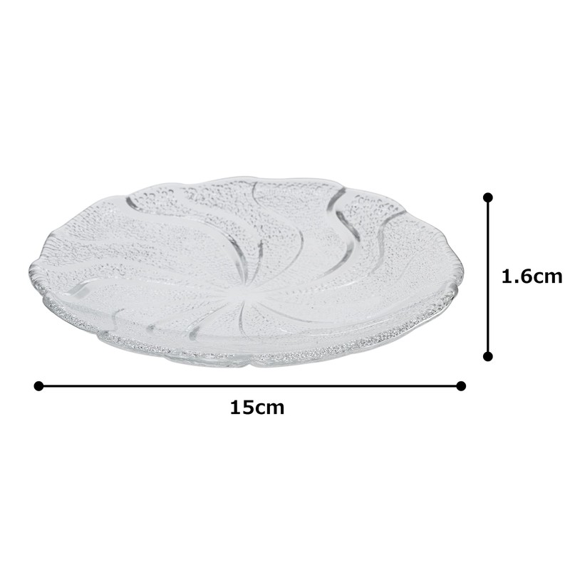 Mizusaki Glass MKG-246130 8 Wide Plate Plate Approx. 5.9 inches