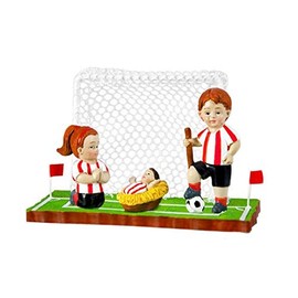 DRW Presepe da calcio Athletic in resina da 11 x 8 x 6 cm