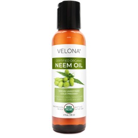 velona Neem Oil USDA Certified Organic - 2 Fl Oz | 100% Pure and Natural Carrier Oil | Virgin, Unrefined, Cold Pressed | Hair, Body and Skin Care | Use Today - Enjoy Results