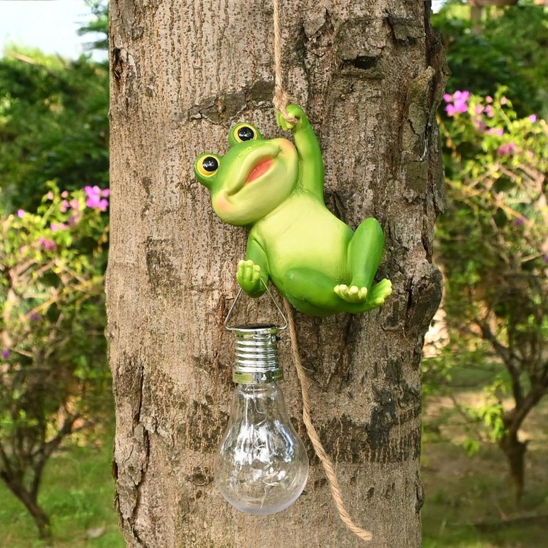 Juliahestia Solar Light Outdoor Frog Garden Decor Hanging Figurines Animals