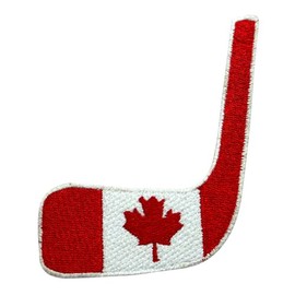 Hockey Patch, Hockey Stick Canada Patch, Hockey Stick Patch, Embroidered Iron on Sew on Patch Badge for Clothes etc. 9x6.5cm