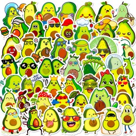 Avocado Stickers for Laptop (Pack of 50), Gift for Children, Teenagers, Adults, Boys, Avocado Stickers, Waterproof Vinyl Stickers for Scrapbooking, Skateboard, Car, Luggage