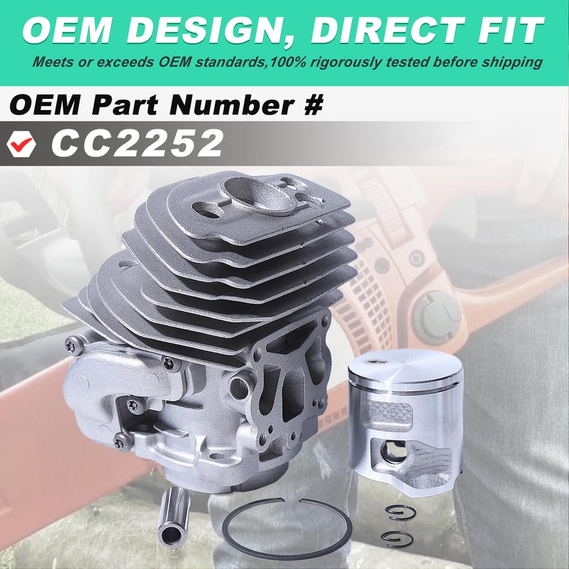 Adefol 43Mm Cylinder Piston Kit for Husqvarna 545 550XP Jonsered