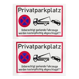 Pack of 2 Parking Signs, No Entry Signs, Warning Signs, No Parking Signs, Private Parking Signs, Aluminum Security No Parking Signs, No Parking Signs