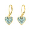 CiNily Heart Earrings for Womem, Blue Cubic Zircon Heart Dangle