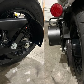 Motorcycle 1" Axle Hole License Number Holder Plate Side Mount Curved Vertical Frame for Motorcycle Bike License Plate Mount Tag Bracket