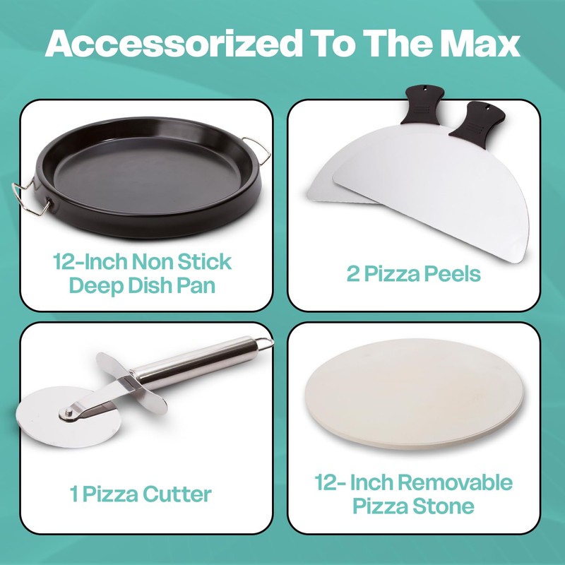 Euro Cuisine PM600 Rotating Pizza Maker with 12 Inch Non-stick