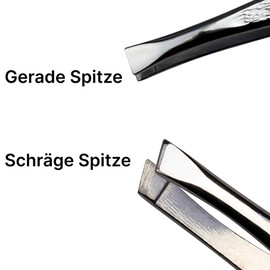 Sonnenschein by Hans Kniebes Eyebrow Tweezers, 4 Stainless Steel Tweezers for Plucking Hair and Removing Blackheads for Precise Facial Care