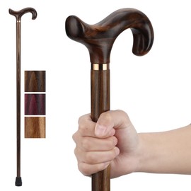 TYZWOOWD Wooden Canes for Men and Women - Walking Sticks for Seniors, Length 36.6", fits Height 4'8" to 6'2", Suitable for Daily Use