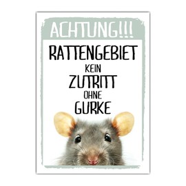 Achtung Ratte Kein Zutritt Cucumber Sign Funny Saying Door Sign Warning Sign Fun Metal Sign
