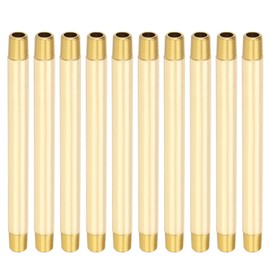 PATIKIL 1/8" x 1/8" NPT Male Brass Pipe Fitting Long Nipple, 5Pcs 5" Long Straight Pipe Fitting Connector Extender for Fuel, Air, Water, Oil, Gas System Connection, 1200PSI