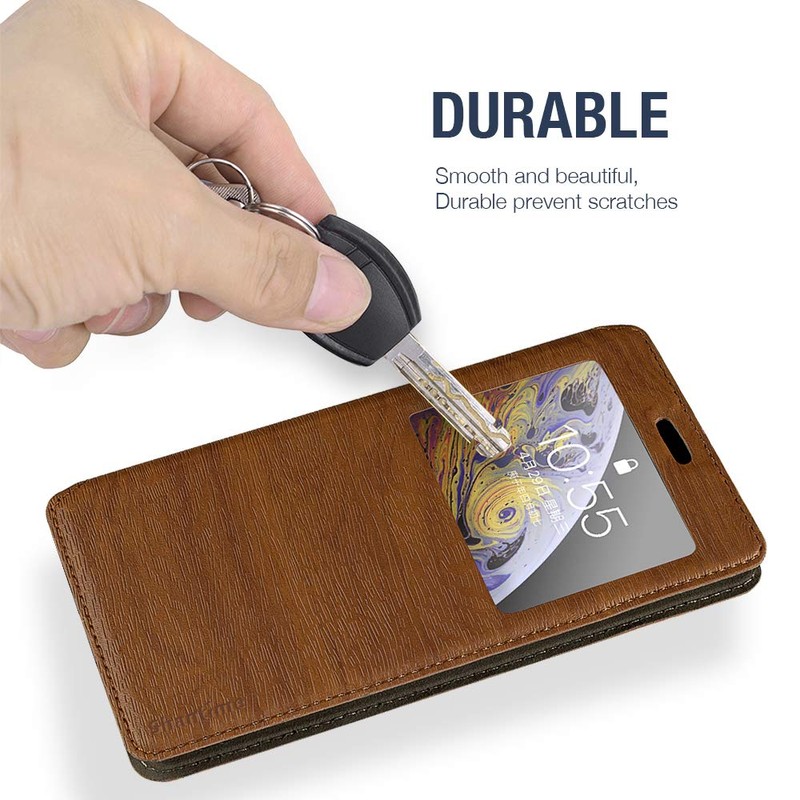 Shantime Viewable Window Leather Flip Case Compatible with AGM H5