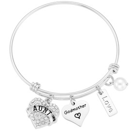HUTIMY Godmom Gifts Bracelet from Godchild Godmother Bangle Bracelets Godmother Jewelry Gift Godmother Charm Bracelet