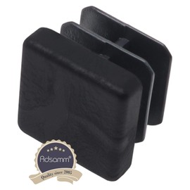 Adsamm® 4 x Lamellar Plugs, Black, 16 x 16-18 x 18 mm, Square, Furniture Gliders for Steel Tubular Chairs, End Caps for Square Pipes