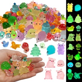 Pack of 120 Mini Luminous Animals, Miniature Colourful Resin for Decoration of Miniature Landscapes, Fish Tanks and Aquariums, Pot Decoration, Garden Landscape