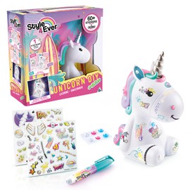Canal Toys Style for Ever Einhornfigur zum Selbstgestalten - Wunderschönes Unicorn Spielzeug für Mädchen - Einhorn Figur zum Bemalen mit Aufkleber OFG 106 Weiß