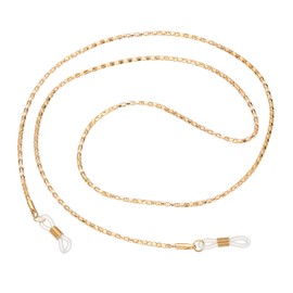 PATIKIL Eye Glasses Holders Around Neck, K Gold Hollow Chain Eyeglasses Strap Fashion Stylish Beaded Lanyard Glasses Chain for Women Sunglasses Old Lady Glass, 1 Pcs