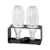 WENKO Wave Bottle Holder with Removable Drip Tray Black