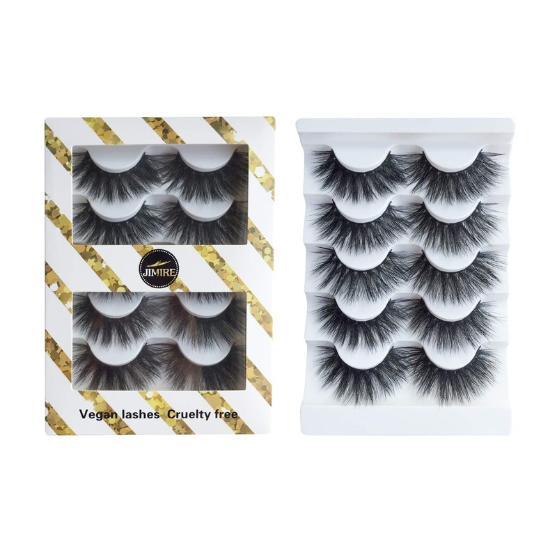 JIMIRE High Volume False Eyelashes Fluffy 3D Lashes Pack 5