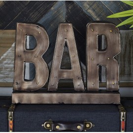 Deco 79 48648 Superb Metal Led Bar Sign, 16" W x 12" H